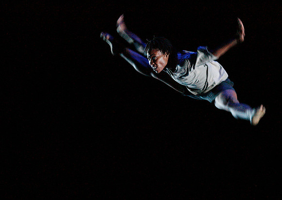 An Urban Bushwoman dancer performs at Beasley Coliseum.